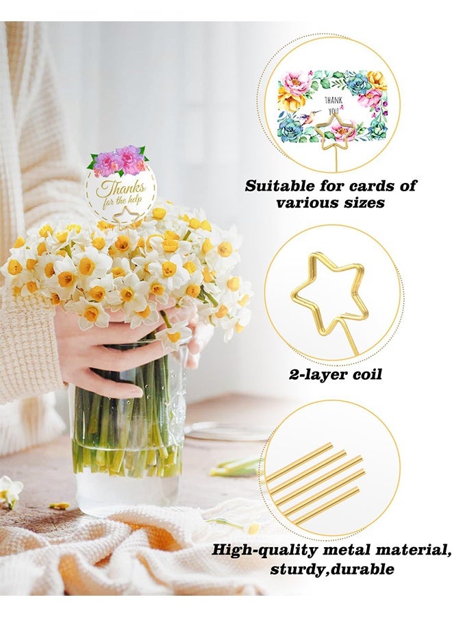 30 قطعة من حوامل بطاقات الأسماء المزينة بالزهور، وأعواد صور ذهبية على شكل نجمة، وحوامل بطاقات معدنية على شكل قلب لتنسيقات الزهور في حفلات الزفاف وأعياد الميلاد - Image 3